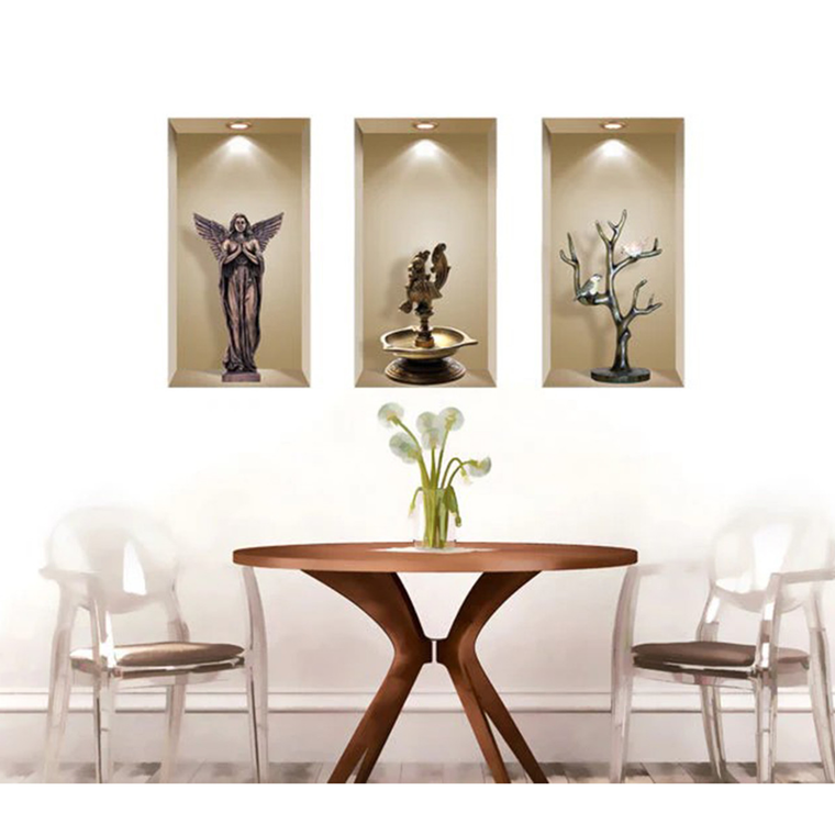 Set of Three Acy Faux Niche 3D Peel and Stick Wall Decals