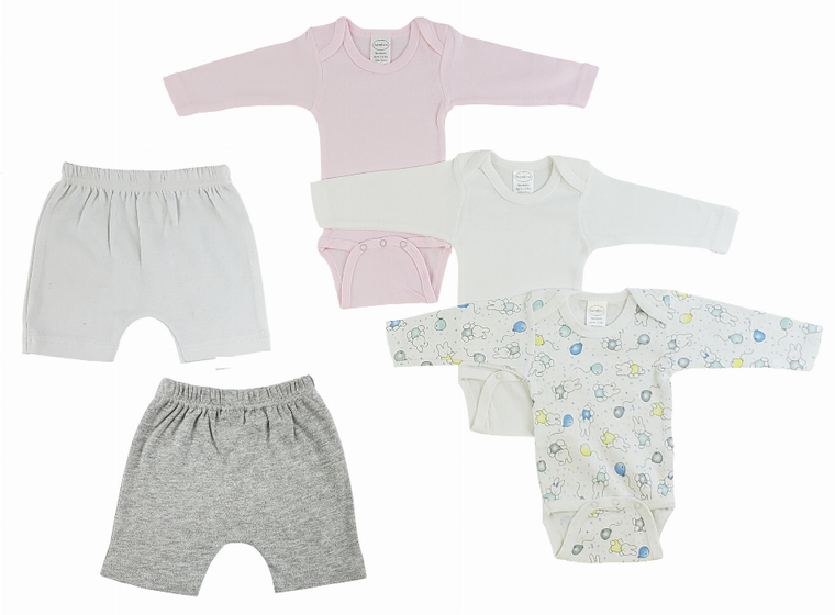 Bambini Infant Girls Long Sleeve Onezies and Shorts