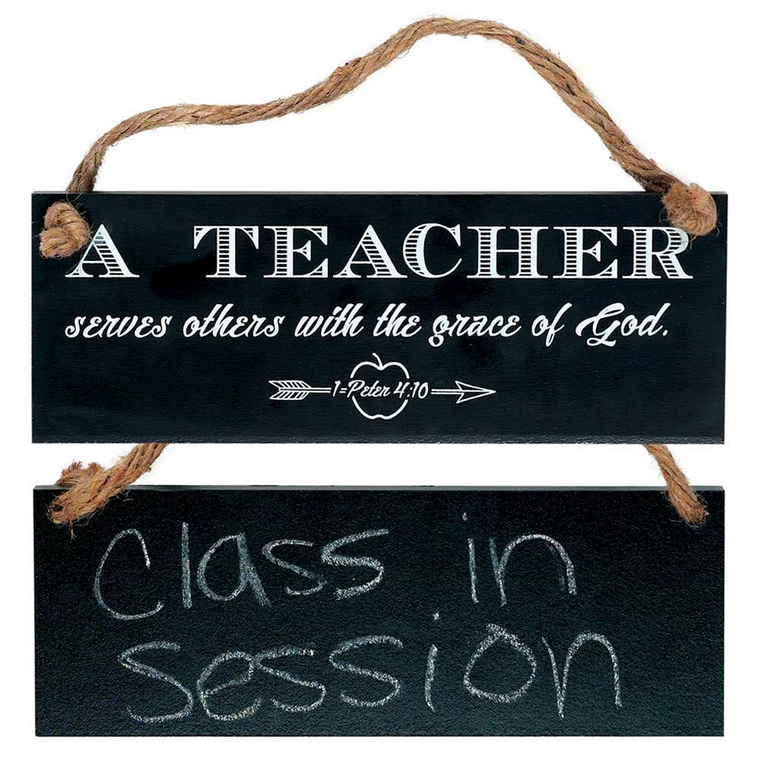 Teacher Serves Wall Plaque With Jute Hanger