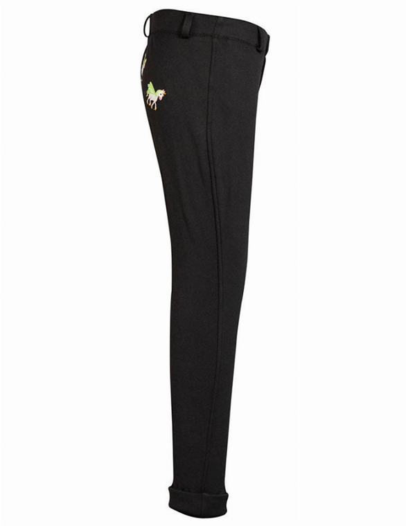 TuffRider Children's Unicorn Unifleece Pull-On Stretch Fleece Knee Patch Winter Jodhpurs