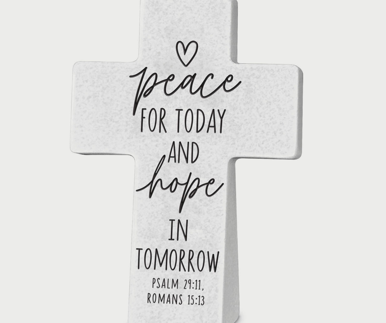Tabletop Cross Peace For Today And Hope