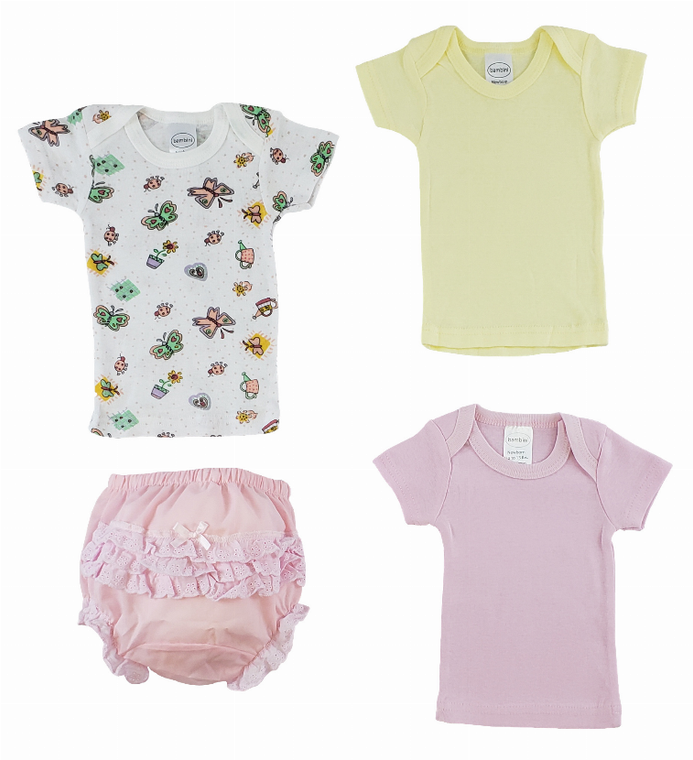 Bambini Girl's T-Shirts and Fancy Pants Underwear