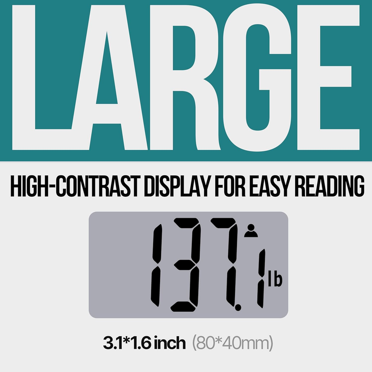 Digital Bathroom Scale for Body Weight EziGo Large Platform 12 inch 30cm