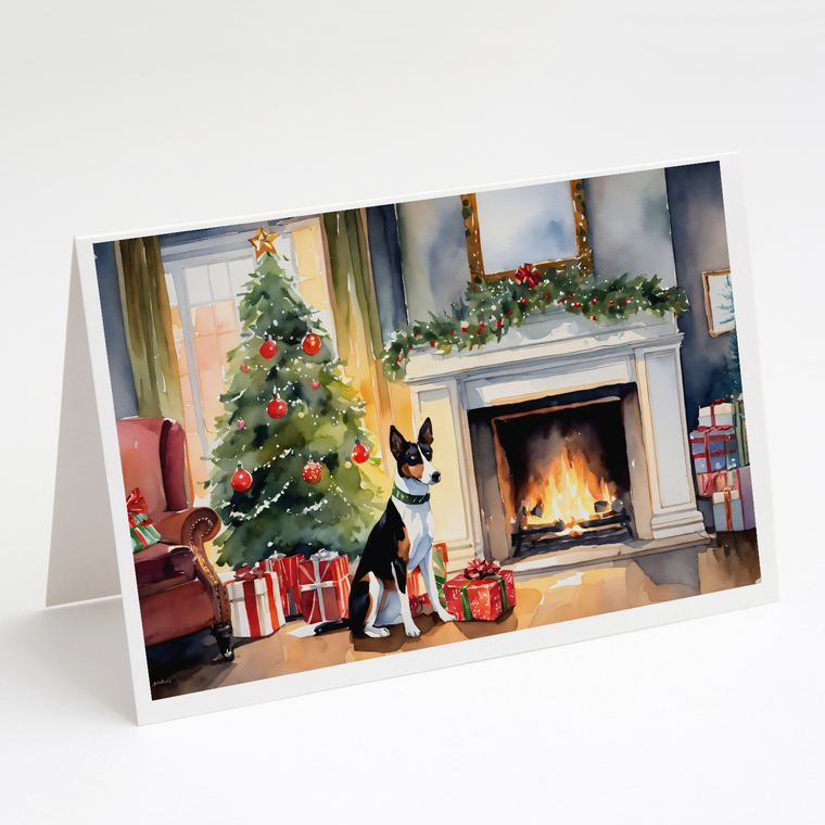 Basenji Cozy Christmas Greeting Cards Pack of 8