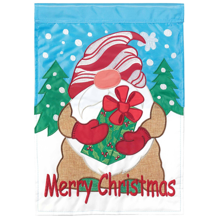 Merry Christmas Gnome Flag Poly Garden