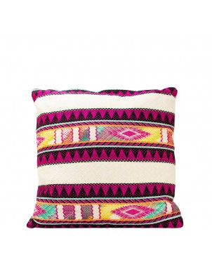 Fuschia Accented Jacquard Cushion Cover