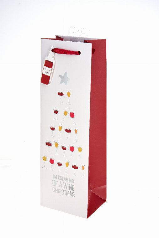 Dreaming Of A Wine Christmas Single-Bottle Wine Bag