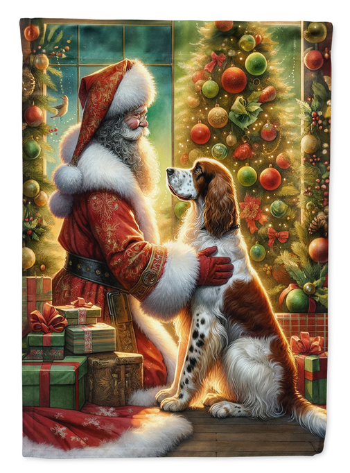 English Setter and Santa Claus Garden Flag