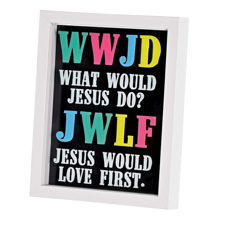Framed Art WWJD Jesus Would Love