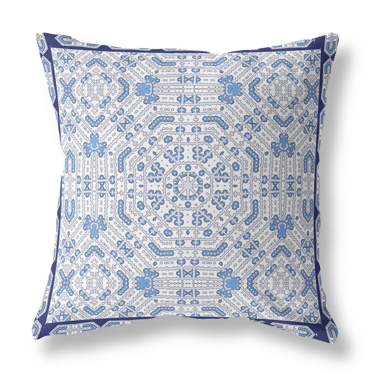 28” Blue Gray Geostar Indoor Outdoor Throw Pillow - 606114026587