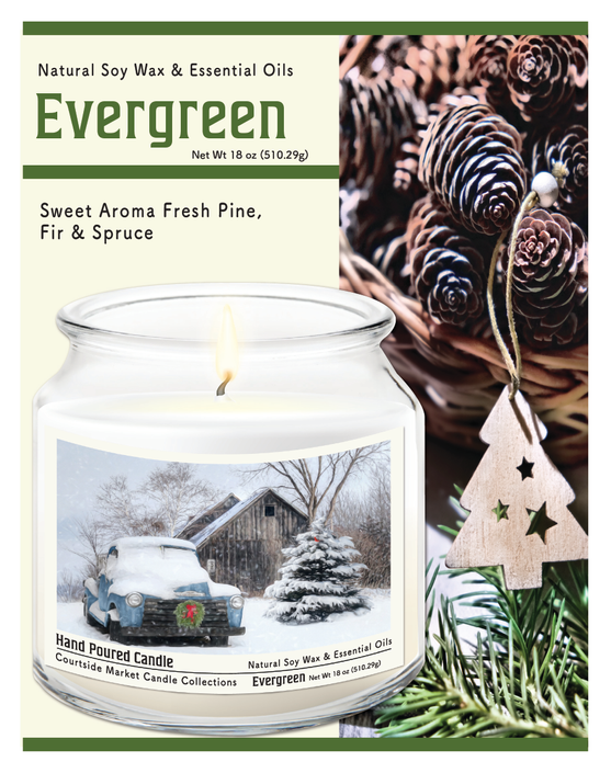 Courtside Market Christmas on the farm Candle Glass Jar with Glass Lid