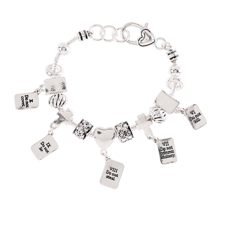 Bracelet 10 Commandments Silver Plated