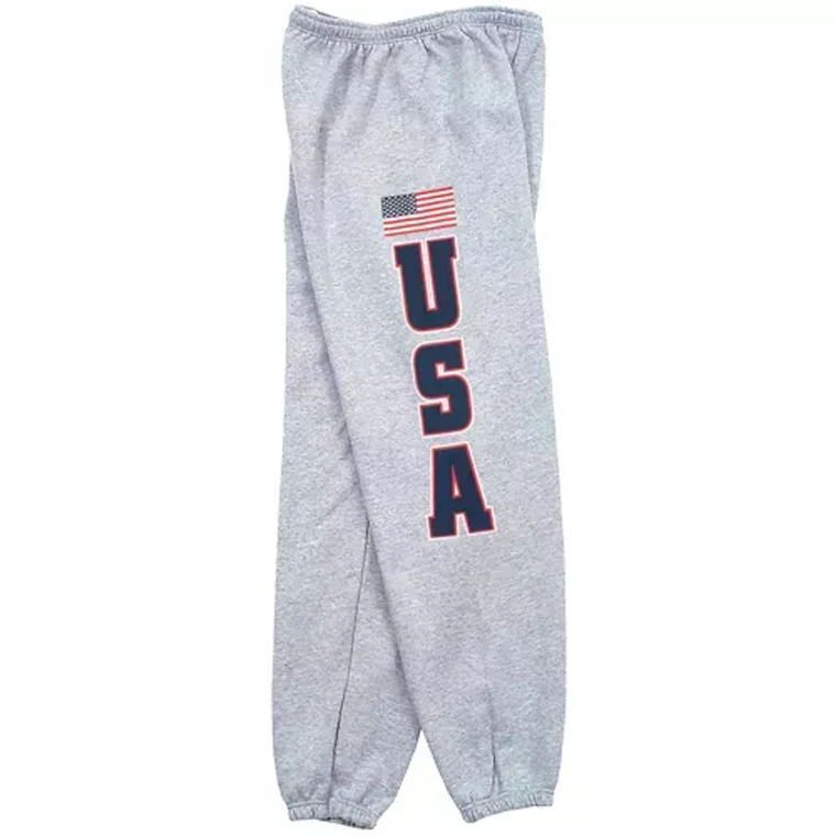 USA Flag Mens Sweatpant Grey