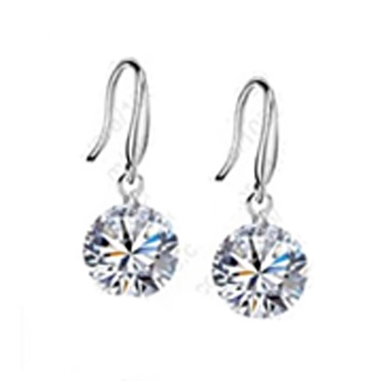 Colorful Diamonds in the Sky Drilled Austrian Crystal Diamond on a Sterling Silver hook earrings