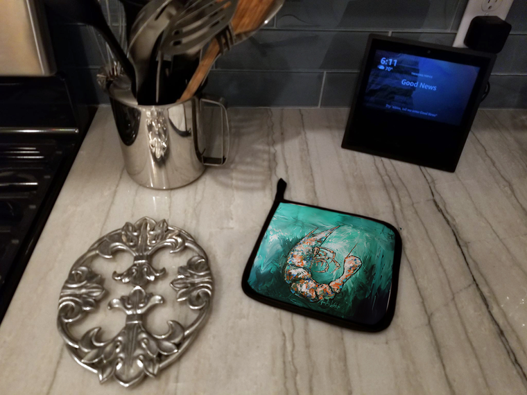 A Touch of Blue Shrimp Pair of Pot Holders