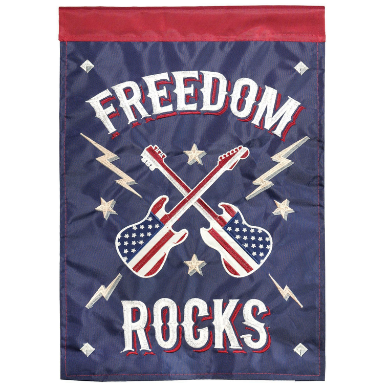 Freedom Rocks Garden Double Applique Flag