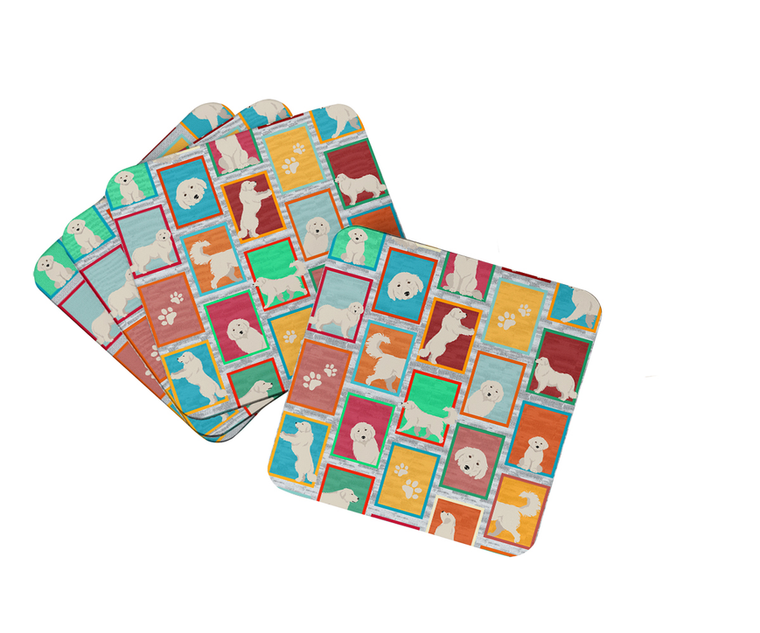 Lots of Great Pyrenees Foam Coasters