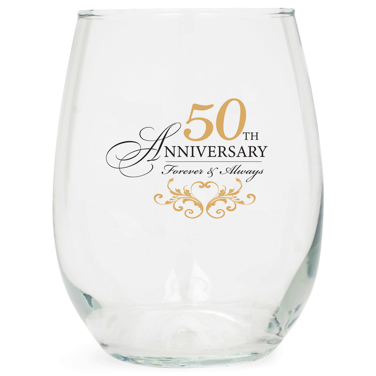 Wine Glass 50th Anniversary Forever 