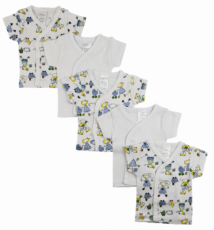 Bambini Side Snap Short Sleeve Shirt - 5 Pack