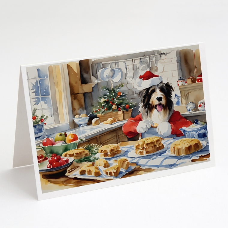 Bearded Collie Christmas Cookies Greeting Cards Pack of 8