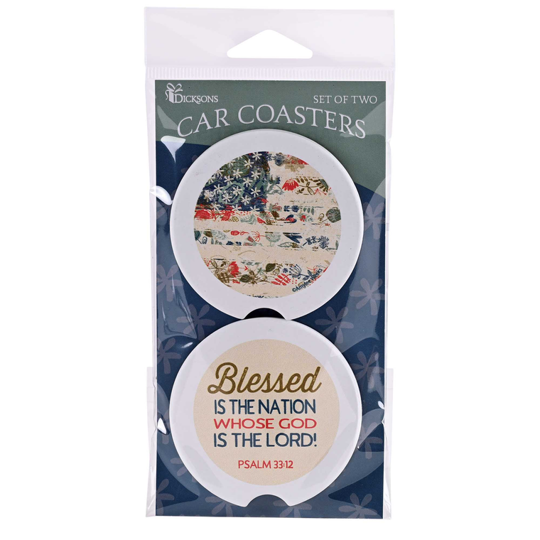 Car Coaster Flag & Blessed Is The Nation