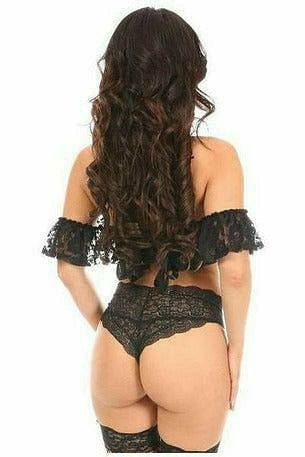 Lavish Sheer Lace Off-The-Shoulder Underwire Short Bustier
