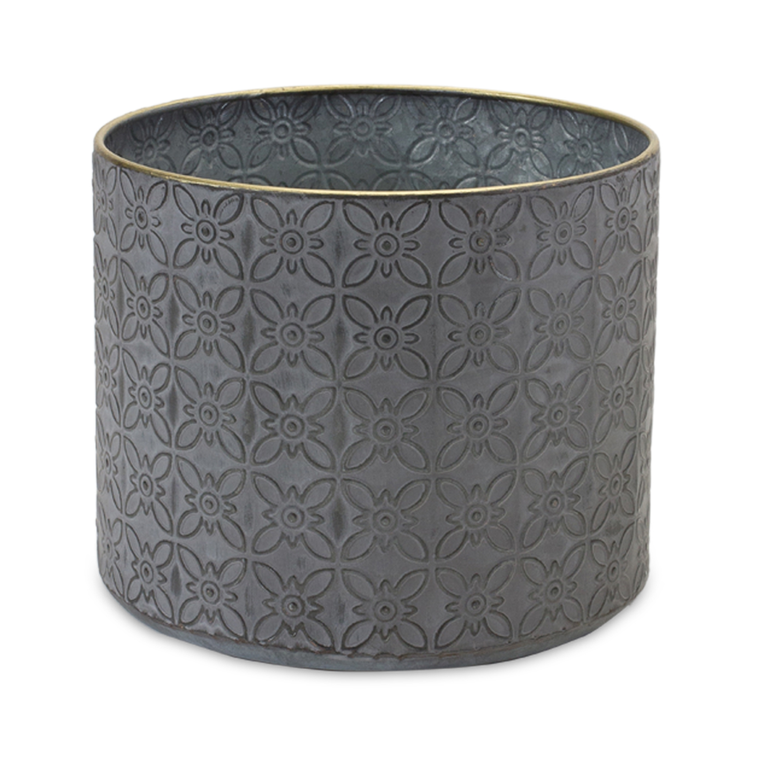 Ornate Geometric Metal Planter