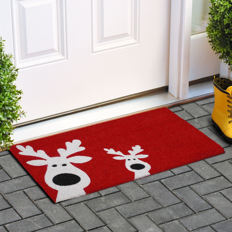 Calloway Mills Christmas Peeking Reindeer Doormat