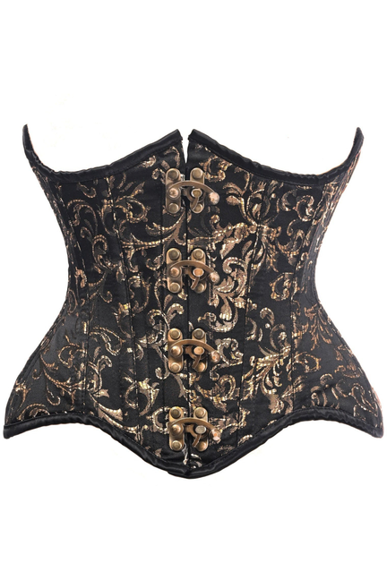 Top Drawer Brocade Double Steel Boned Under Bust Corset