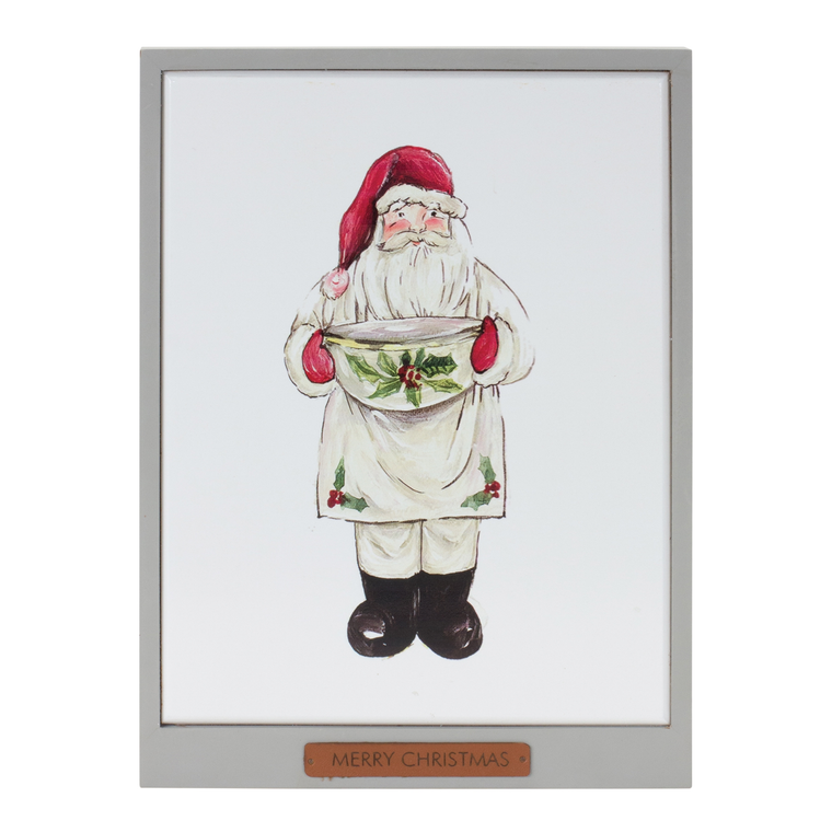 Framed Santa and Snowman Wall Art 