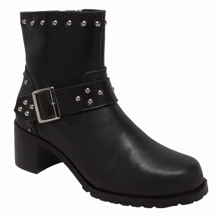 Women's 6" Heeled Buckle Biker Boot