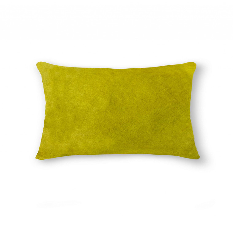 Homeroots Home Decor 12 X 20 X 5 Inches Yellow Cowhide Pillow