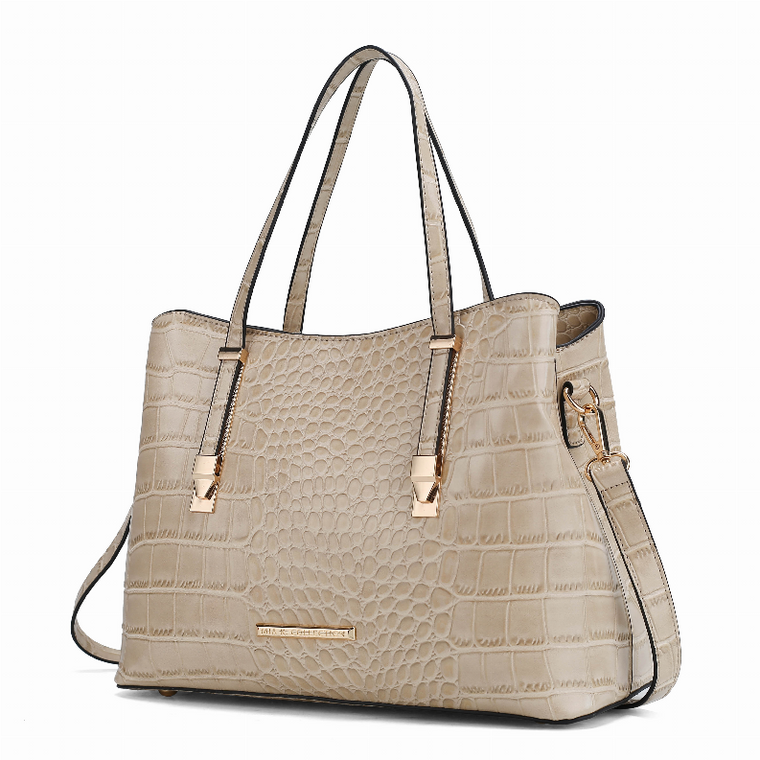 Aurelia Crocodile Embossed Vegan Leather Tote Bag