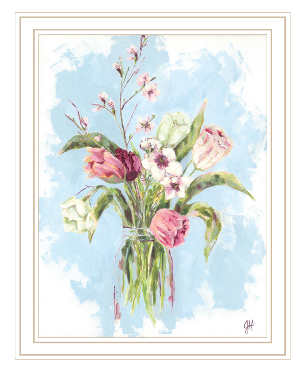 Flourish White Framed Print Wall Art