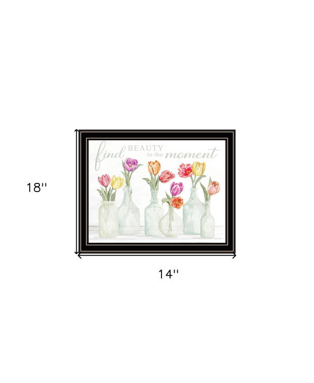 FIND BEAUTY IN THE MOMENT Black Framed Print Wall Art