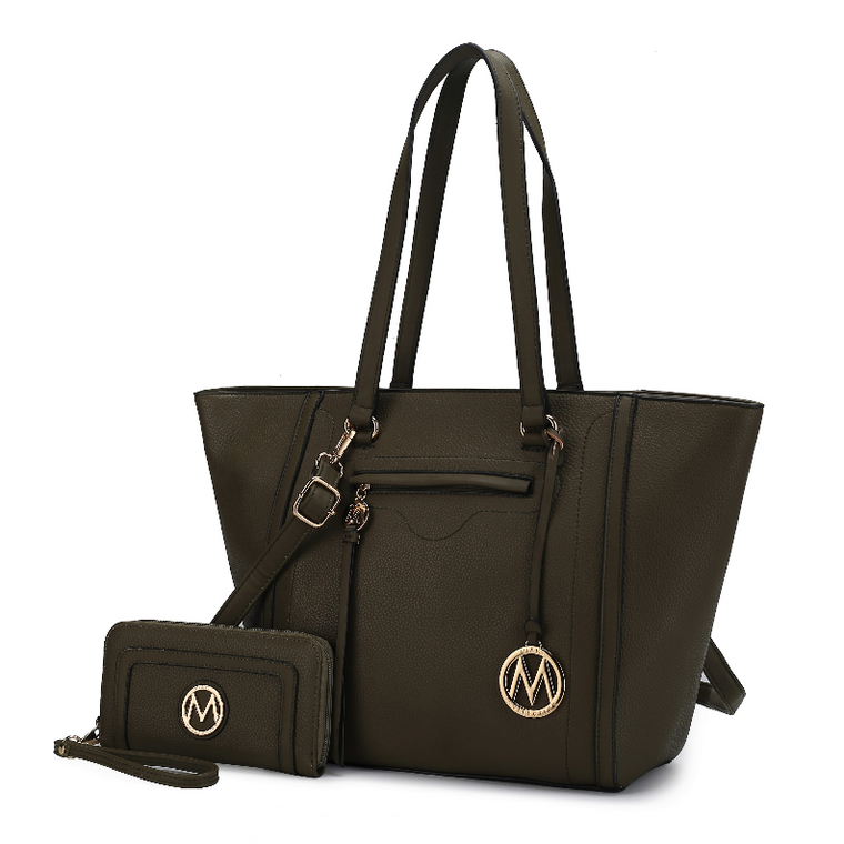 Alexandra Vegan Leather Women's Tote Bag with Wallet - 2 pieces