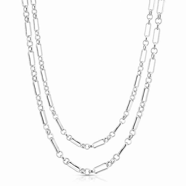 Silver Double Small Multi Link Chain Necklace