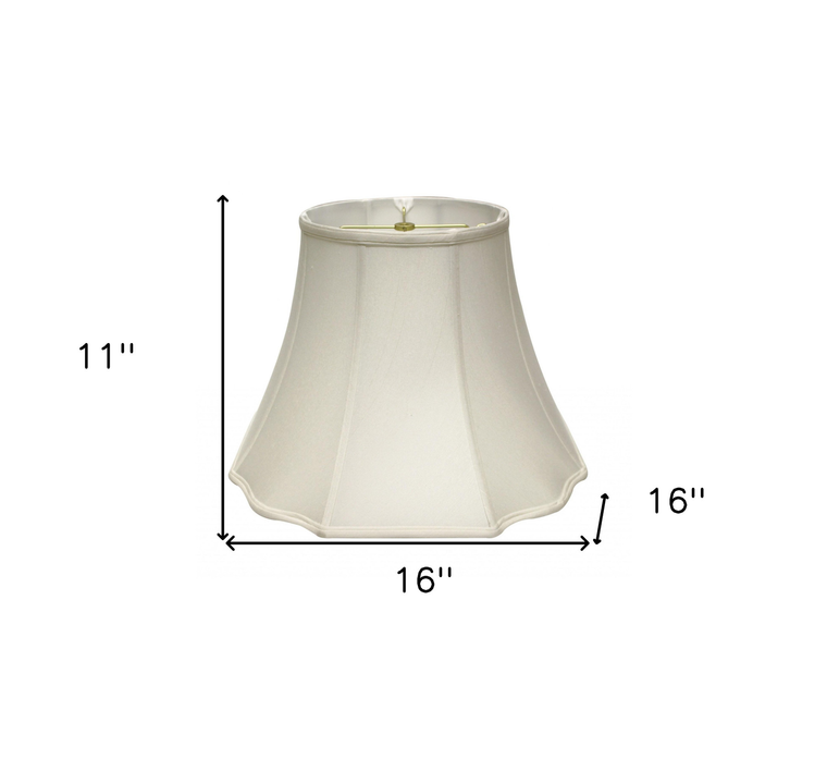White Monay Shantung Silk Bell Lamp Shade