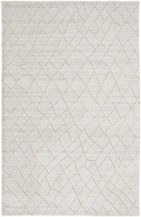 2' X 3' Ivory And Gray Striped Hand Woven Area Rug