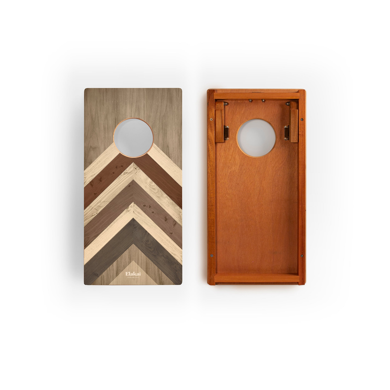 Chevron Mahogany Pathfinder Cornhole Board Set