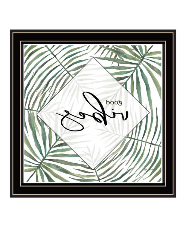GOOD VIBES Black Framed Print Wall Art