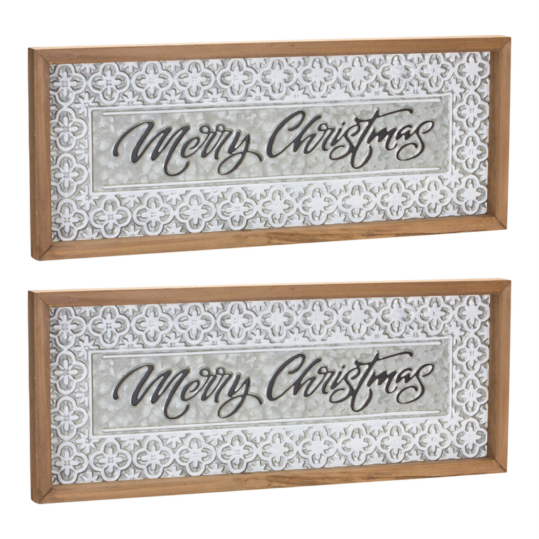 Ornate Metal Merry Christmas Sign