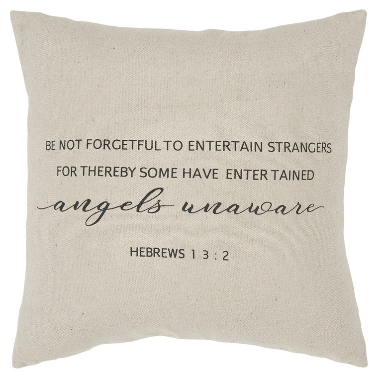 Gray Cream Angels Unaware Throw Pillow - 808230116146