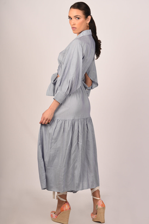 Marie Maxi Cutout Dress Blue Color