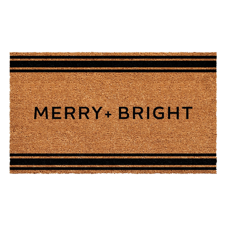 Calloway Mills Christmas French Stripe Merry + Bright Doormat