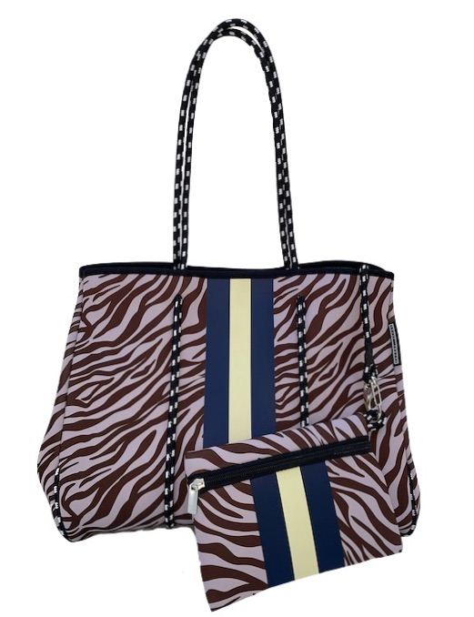 Lolly Luella On the Go - Neoprene Tote Bag (With Removable Matching Small Zippered Pouch)