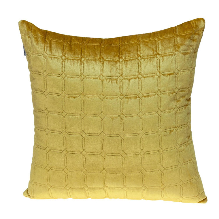 Homeroots Home Decor Yellow Quilted Decorative Throw Pillow, 20 x 20 Inches