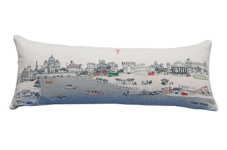 35" White Rome Daylight Skyline Lumbar Decorative Pillow - 606114644224