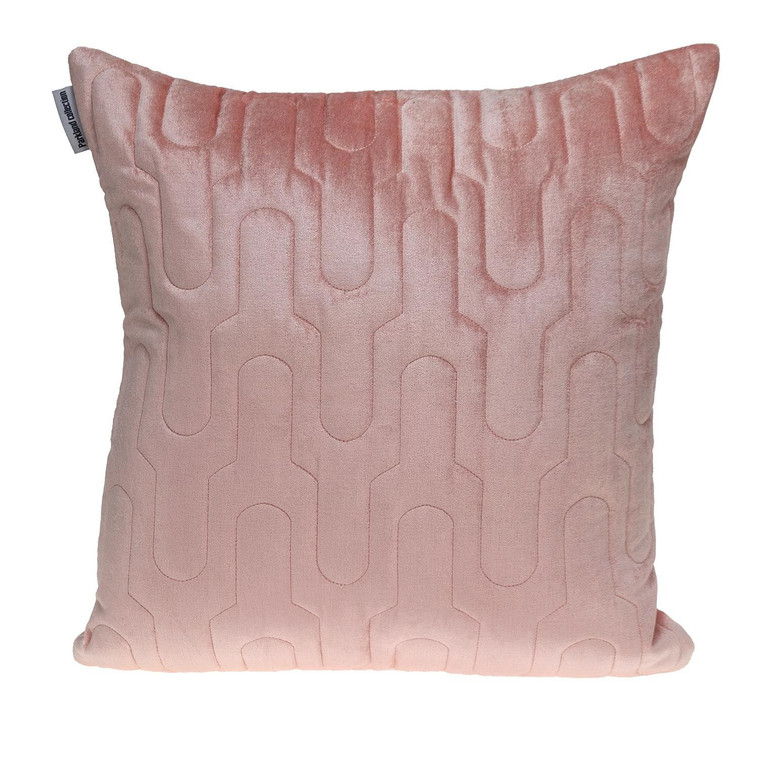 Geometric Lush Quilted Metallic Pink Throw Pillow - 808230111790