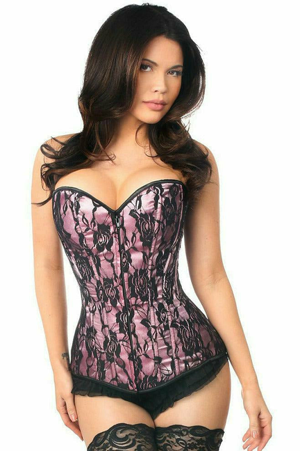 Lavish Lace Front Zipper Corset